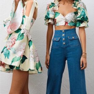 NWT RARE Alice McCall Woodstock Wide Leg Denim